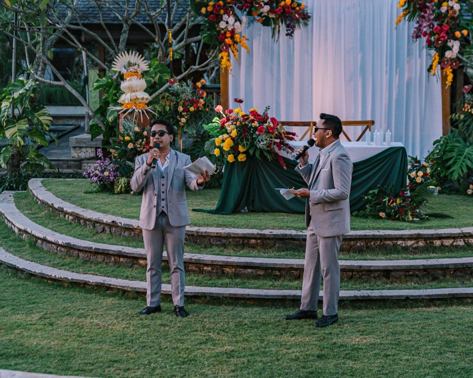Romantic garden reception venue in Bali for intimate wedding celebrations