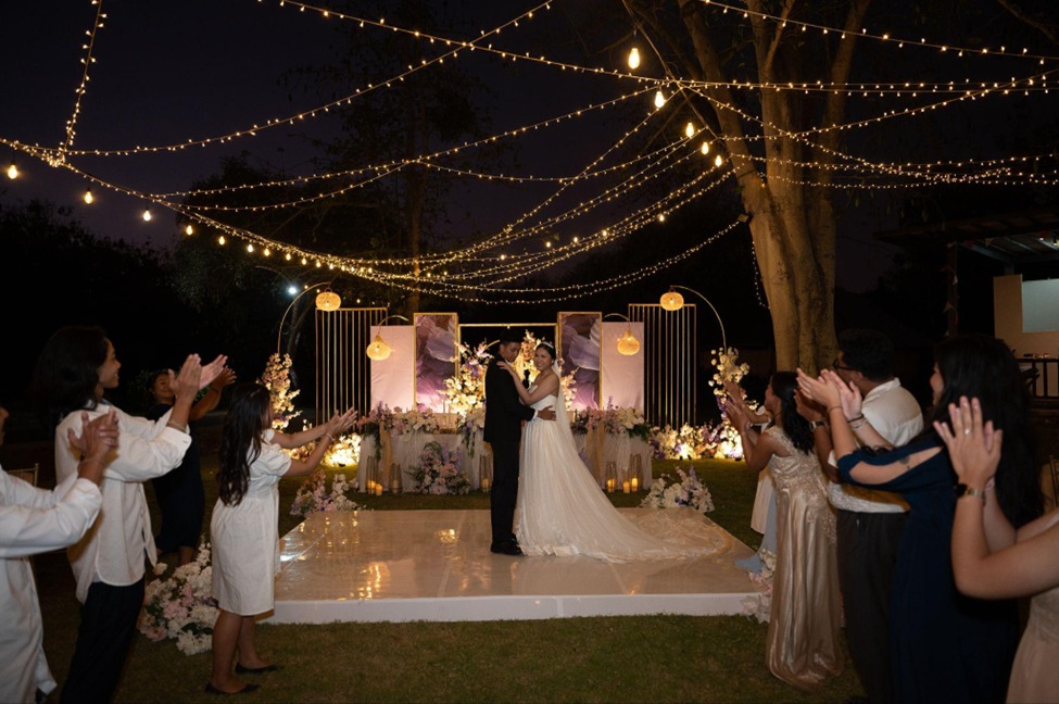 Intimate garden wedding ceremony in Jimbaran with flexible wedding packages Bali